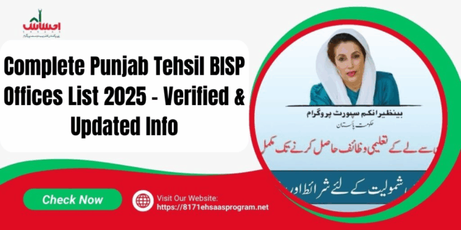 Complete Punjab Tehsil BISP Offices List 2025 – Verified & Updated Info