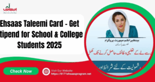 Student showing 8171 Ehsaas Taleemi Card 2025 after successful registration in Pakistan